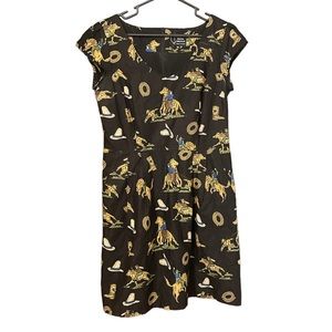 Black Western Print Dress